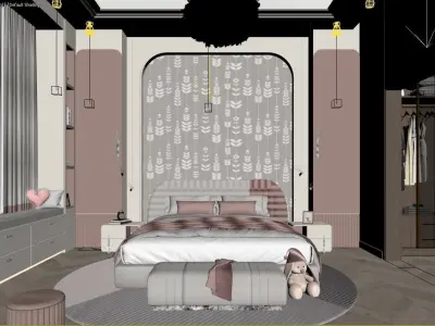 Girls Bedroom Free 3D model