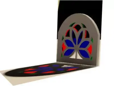 The Qamarias - stained glasses windows 3D Low-poly  Low-poly 3D model