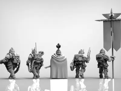 Feudal Guard Command Squad Elite 3D print model