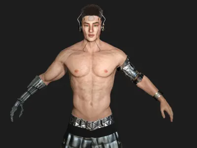 AAA 3D Cyborg Futuristic Male 02 -Game Ready Realistic Character Low-poly 3D model