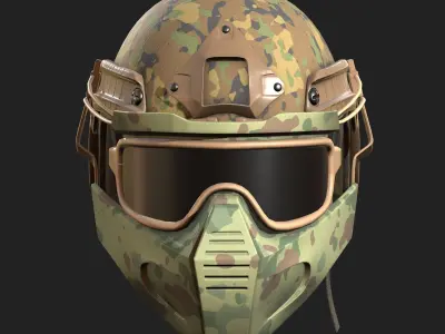 Helmet mask millitary combat soldier armor scifi  Low-poly 3D model