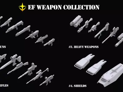 Gundam Earth Federation Weapon Collection 3D model