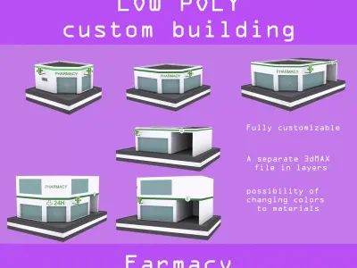 Farmacy low poly pack Low-poly 3D model