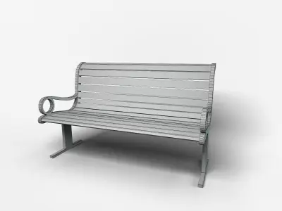 Bench park Free low-poly 3D model