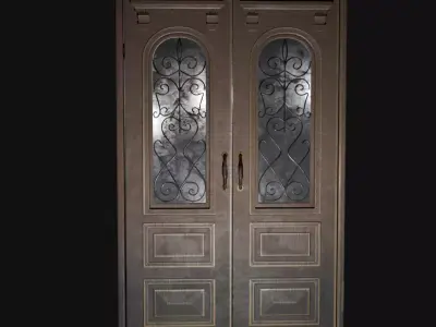 Old wooden door with 2 wings Texture