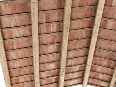 Gable wooden ceiling  3D model