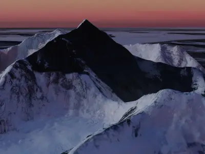 Mount Everest at Dawn Landscape 3D model