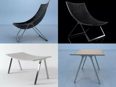 Loom lounge chair 3D model