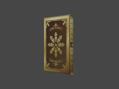 Notebook gold door with ornate design 3D model