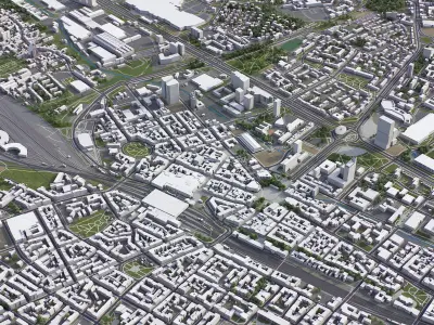 Katowice Low-poly 3D model