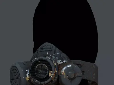 Gas mask helmet 3d model scifi Low-poly Low-poly 3D model Low-poly 3D model