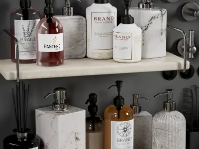 set bathroom 001 Low-poly 3D model