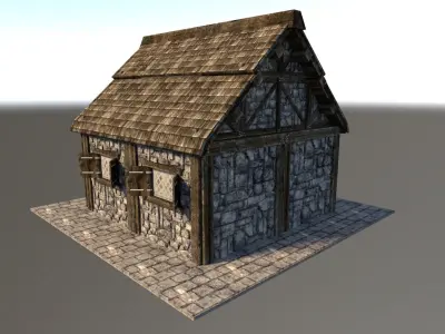 Medieval City House 03 Low-poly 3D model