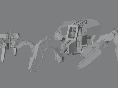 Low poly Spider Robot Low-poly 3D model