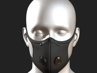 Gas mask fabric futuristic protection isolated  Low-poly 3D model