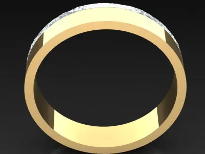 Light Gold Diamond Men Ring 2MR025 3D print model