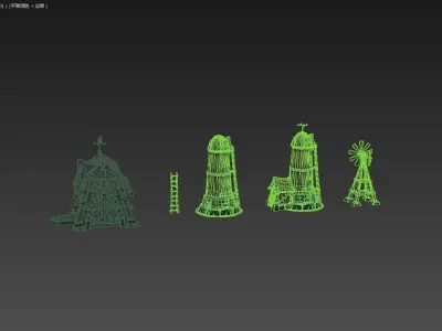 Barn 3D model Low-poly 3D model