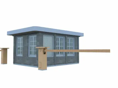 security booth Low-poly 3D model