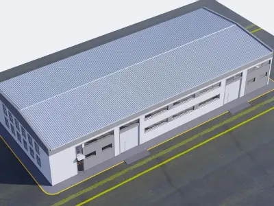 warehouse Low-poly 3D model