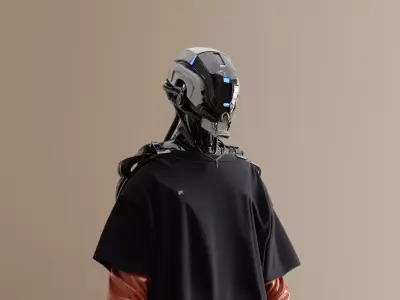 Futuristic Sci-Fi Robot High Detail 3D model