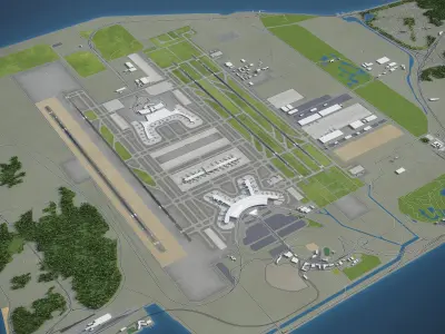 Seoul - Incheon International Airport - ICN Low-poly 3D model
