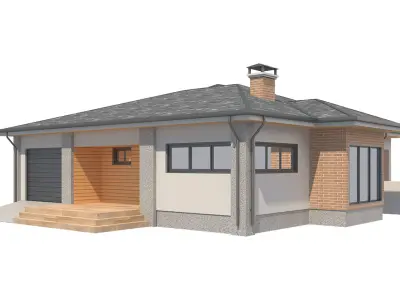 Cottage House with Unwrapped Low-poly 3D model
