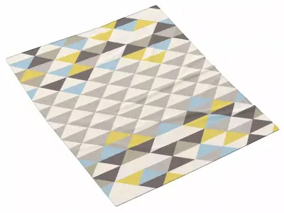 Mosaic Triangles Wool Dhurrie 3D model