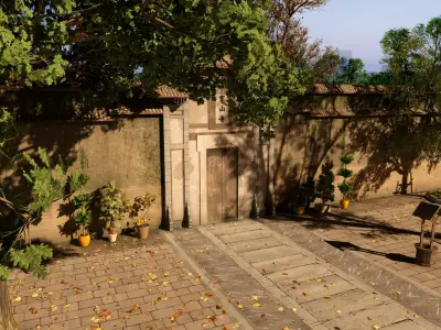 ancient architecture 3D model Low-poly 3D model