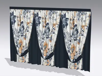 Curtain Low-poly 3D model