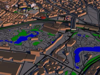 Hamburg 20x20km 3D City Map 3D model