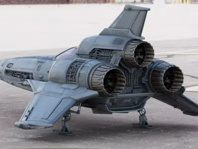 Viper Mark 2B Space Fighter 3D model