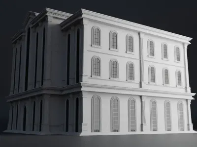 CLASSIC OLD EUROPEAN BUILDING 05 Low-poly 3D model