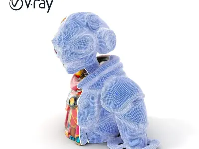 Alien Character Model Pack with Colorful Armor Low-poly 3D model