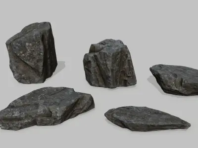 Rock Set Low-poly 3D model buy