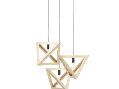 Hanging Wooden Lamp 3D Model 3D model