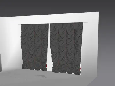 Marvelous Designer and 3DS Max Curtains01 Bigger Free 3D model