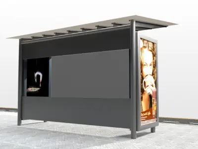 Bus stop 3D model 3D model