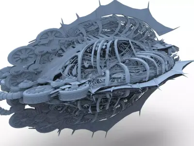 Ivy Tortoise Steampunk ship 11 3D model
