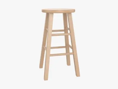 Wooden Stool 3D model