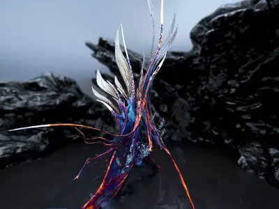 Alien Plant Fern Type 6 Low-poly 3D model