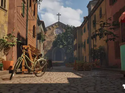 Italian Alley Environment Low-poly 3D model