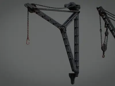 Victorian Industrial Wall Hoists Cranes 3D model