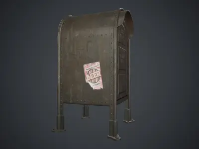 Post Box PBR Game Ready Low-poly 3D model