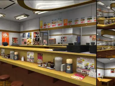 Japanese Canteen 3D Model - Unity Ready Low-poly 3D model