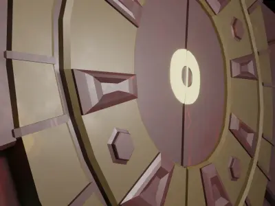 Door sci fi Stylized Low-poly 3D model