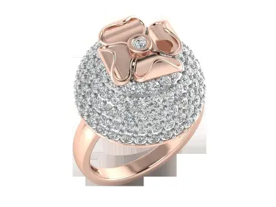 Light Weight Rose Gold Diamond Ring  -EZ R-154 3D print model