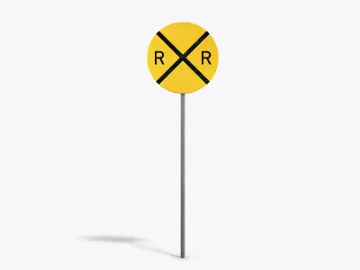 Railroad Sign Low-poly 3D model