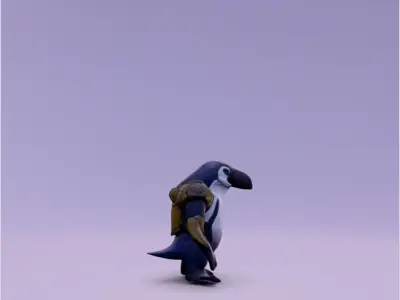 Lizard Penguin Wearing Armor 3D print model