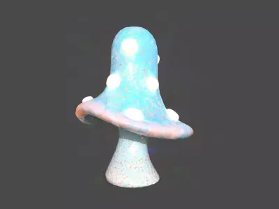 Fantasy Mushroom B05 Blue Orange - Scene Backdrop Design Low-poly 3D model