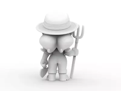 Cartoon Farmer Girl 3D Printable 3D print model